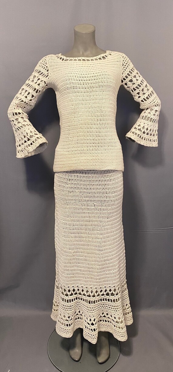 Vintage Crochet Dress Set 1930’s 1970’s Wedding Dr