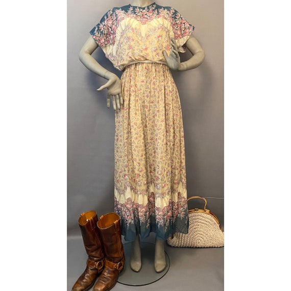 70’s Prairie Dress Long Floral Maxi Dress Gunne Sa