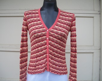 Vintage Tommy Bahama Cardigan in Fall Colors circa 1990