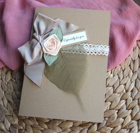 wife anniversary card handmade 4th anniversary card linen