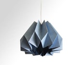 Pumpkin / Origami Paper Lamp Shade -Slate Blue