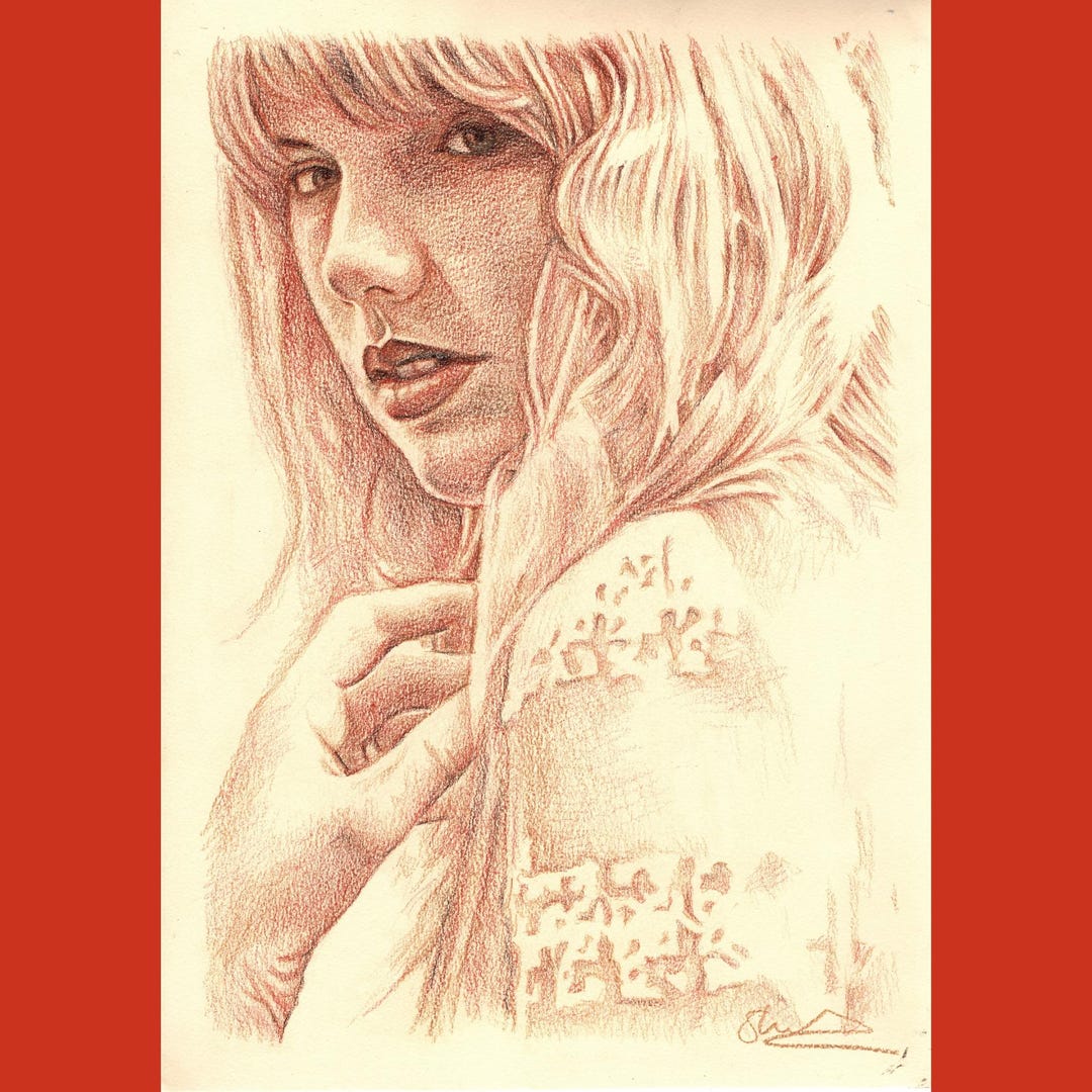 A3 Original Coloured Pencil Drawing of Taylor Swift - Etsy