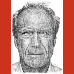 A3 Original Pencil Drawing of Clint Eastwood