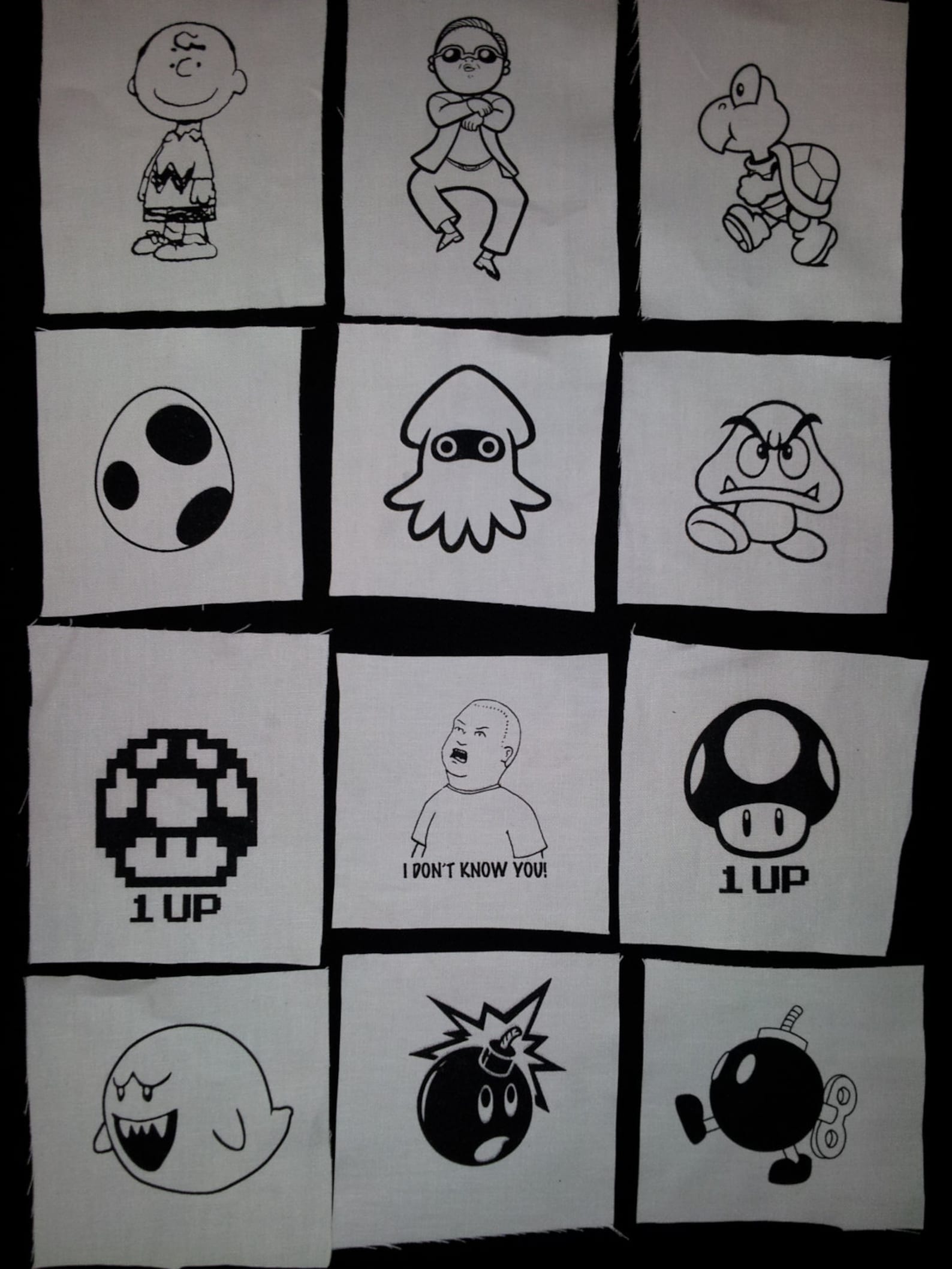 Super Mario Bro Charlie Brown Psy Goomba Yoshi 1up Bobby Hill I Dont ...