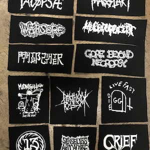 22-02 Punk metal crust doom black death grind grindcore heavy gore horror cult cartoon novelty patches sew-on DIY