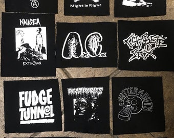 22-01 Punk metal crust doom black death grind grindcore heavy gore horror cult cartoon novelty patches sew-on DIY