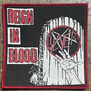 REIGN in blood WOVEN patch heavy metal death black thrash speed cartoon novelty patches sew-on