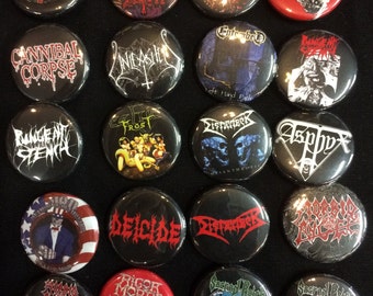 001 Death Speed Thrash Black Metal Button, Pin, Badge