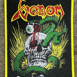 VENOM skull snake Woven patch heavy metal death black thrash speed cartoon novelty patches sew-on