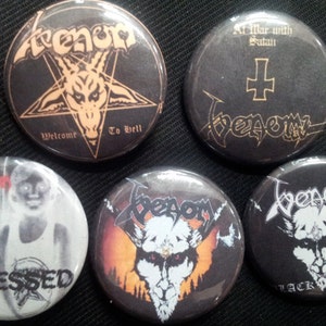 VENOM Button, Pin, Badge Set - Punk metal crust doom black death grind grindcore heavy gore horror cult cartoon novelty
