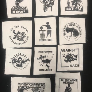 21-02 Punk metal political crust doom black death grind grindcore heavy gore horror cult cartoon novelty patches sew-on DIY