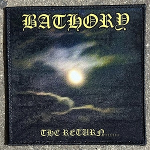Bathory return sublimated patch heavy metal death black thrash speed cartoon novelty patches sew-on woven embroidery