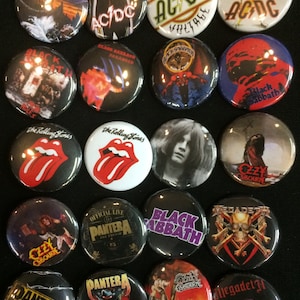 003 Glam Heavy Metal Hard Rock Southern Button, Pin, Badge