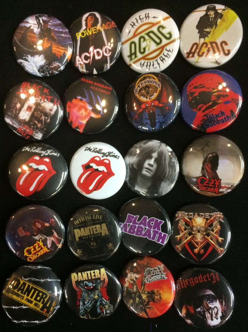 003 Glam Heavy Metal Hard Rock Southern Button, Pin, Badge image 1
