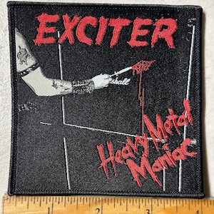 EXCITERhmm patch heavy metal death black thrash speed woven cartoon novelty patches sew-on