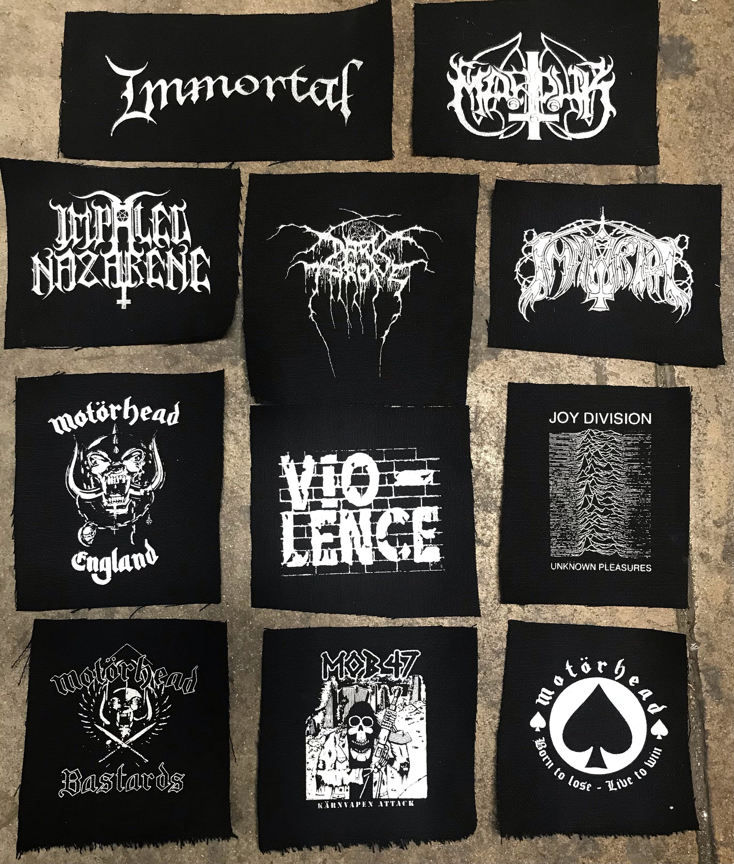 Mayhem Embroidered Sew-on Patch | Inverted Cross Norwegian Black