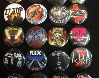 006 Glam Heavy Metal Hard Rock Southern Button, Pin, Badge