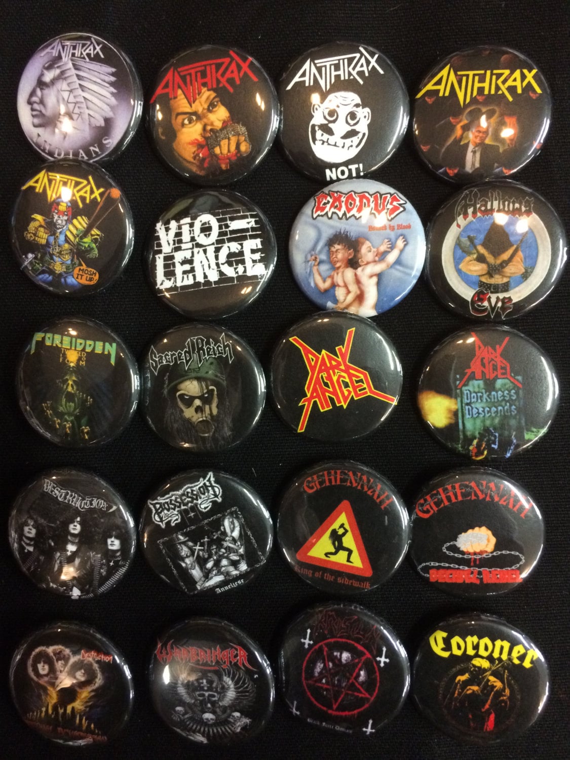 002 Death Speed Thrash Black Metal Button, Pin, Badge