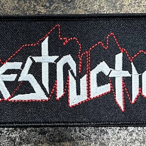 DESTRUCTION embroidered logo patch heavy metal death black thrash speed woven cartoon novelty patches sew-on
