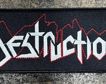 DESTRUCTION embroidered logo patch heavy metal death black thrash speed woven cartoon novelty patches sew-on