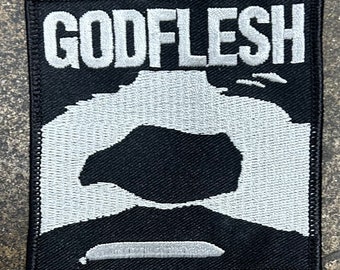 GODFLESH embroidered face logo patch heavy metal death black thrash speed woven cartoon novelty patches sew-on