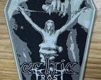 Celtic Frost to Mega Coffin Shaped Woven Patch Heavy Metal Death