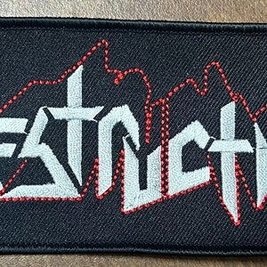 DESTRUCTION logo Embroidered patch heavy metal death black thrash speed woven cartoon novelty patches sew-on