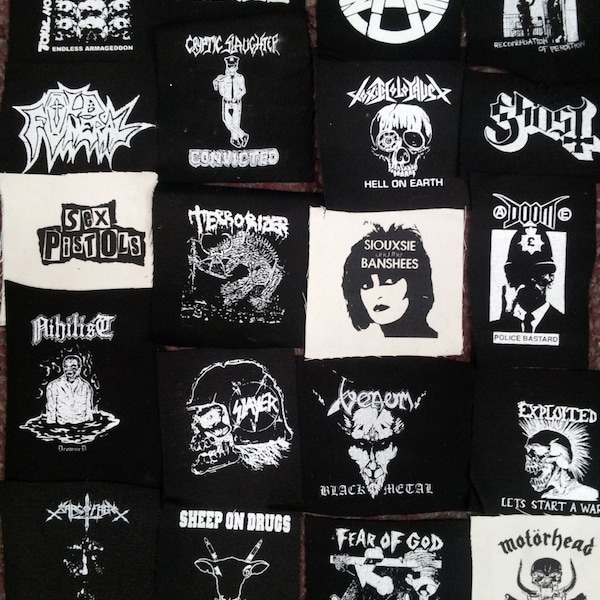 Punk metal crust doom black death grind grindcore heavy gore horror cult cartoon novelty patches sew-on DIY PS05