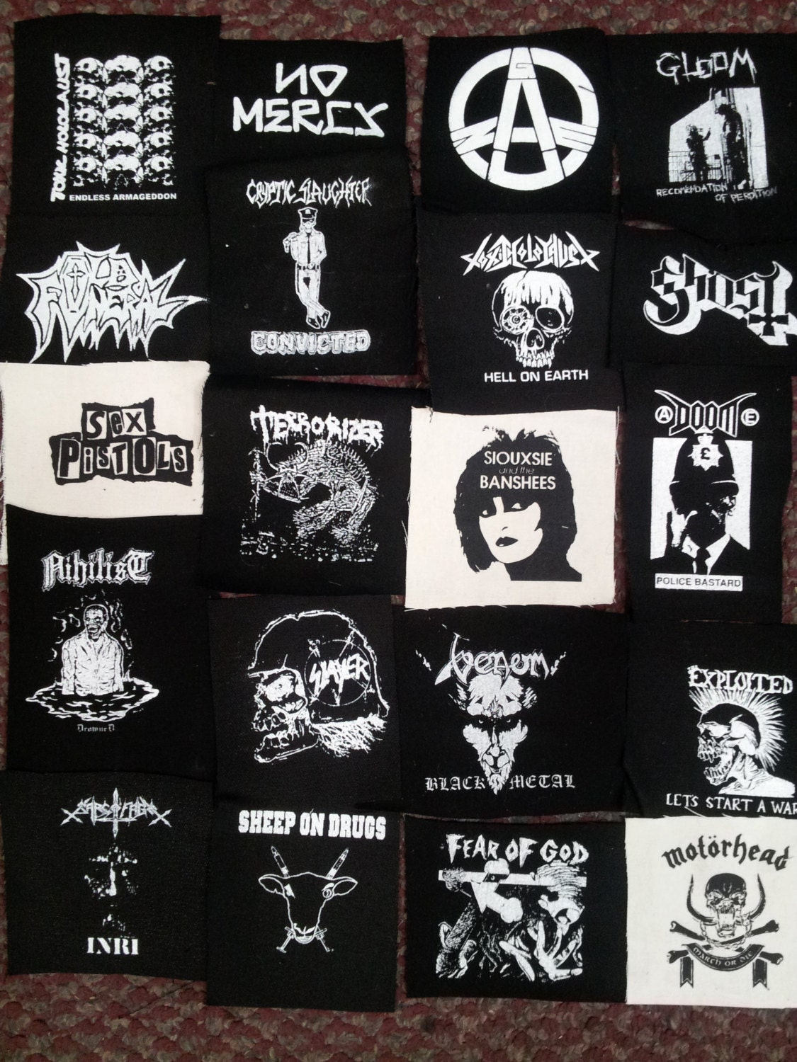 Punk metal crust doom black death grind grindcore heavy gore horror cult  cartoon novelty patches sew-on DIY PS05