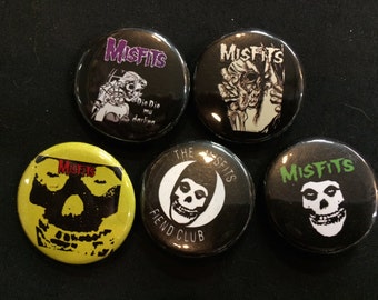 MISFITS Button, Pin, Badge Set - Punk metal crust doom black death grind grindcore heavy gore horror cult cartoon novelty