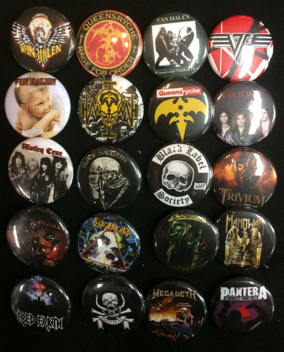 20 x Heavy Rock Bands BUTTON PIN BADGES 25mm 1 INCH | Various Artists Metal