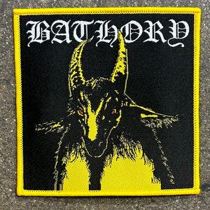 BATHORY yellowgoat Woven patch heavy metal death black thrash speed cartoon novelty patches sew-on