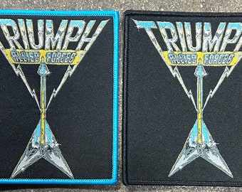 TRIUMPHallied forces WOVEN patch heavy metal death black thrash speed  cartoon novelty patches sew-on