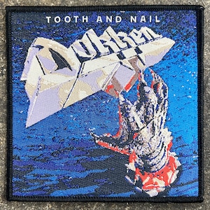 DOKKEN tooth and nail Woven patch heavy metal death black thrash speed cartoon novelty patches sew-on