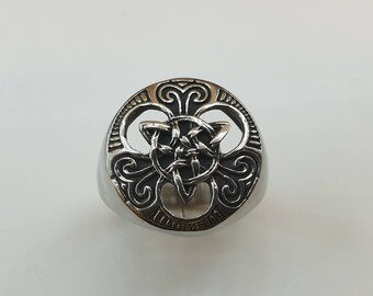 Celtic Ring, Silver Ring, Gothic Ring, Sterling Silver 925, Contemporary Ring, Steampunk Ring, Skull Jewelry, Hipster Ring, Kings Ring,