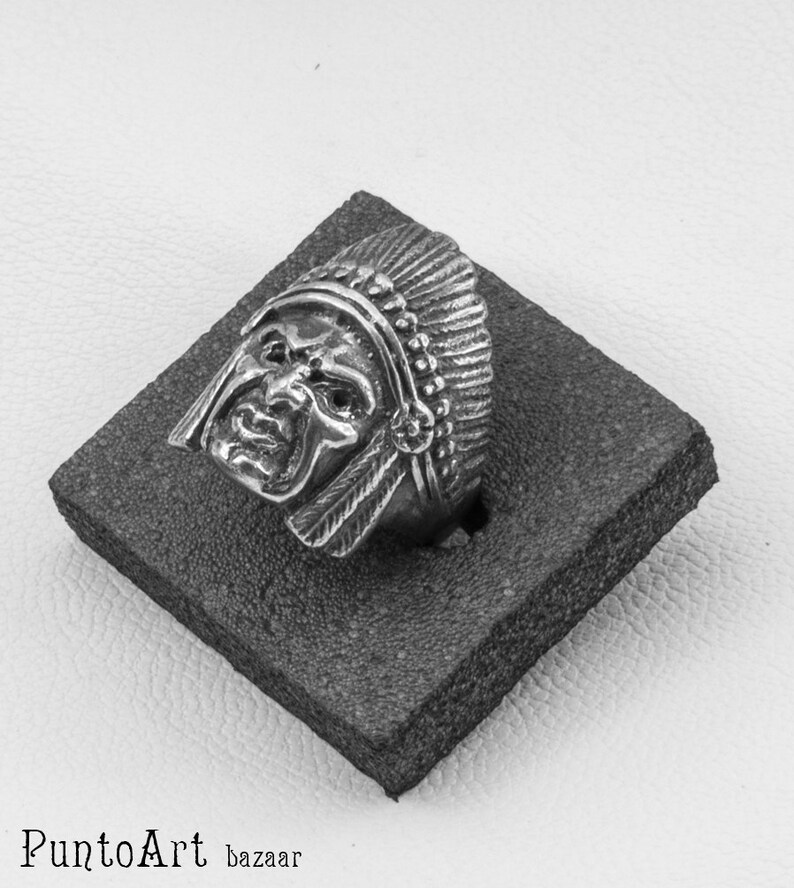 Gothic Jewelry Ring Sterling Silver 925 Hipster Ring Steampunk Ring Contemporary Ring Skull Ring Motorcycle Ring Indian Silver Ring