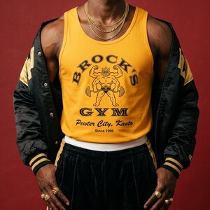 Brock's Gym Tank Top — Parody Pokemon Gym Shirt — Machamp Gold's Gym — Funny Pokemon 30th Anniversary Gift image 7