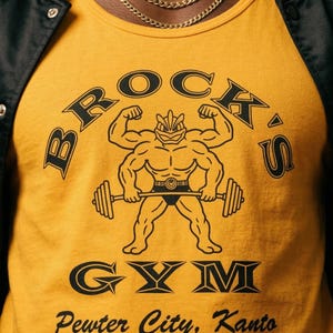 Brock's Gym Tank Top — Parody Pokemon Gym Shirt — Machamp Gold's Gym — Funny Pokemon 30th Anniversary Gift image 8
