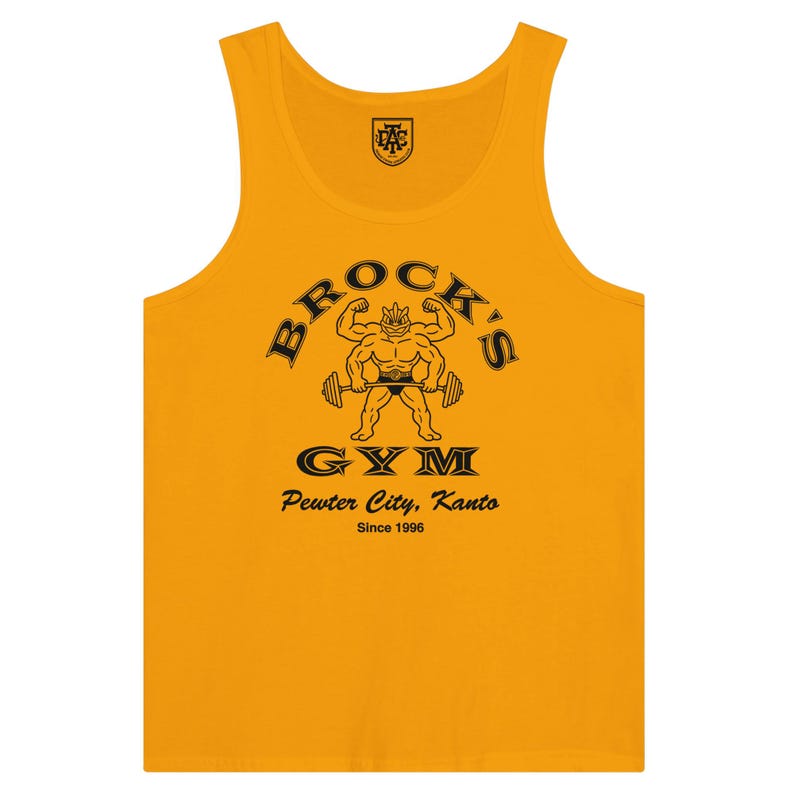 Brock's Gym Tank Top — Parody Pokemon Gym Shirt — Machamp Gold's Gym — Funny Pokemon 30th Anniversary Gift image 11