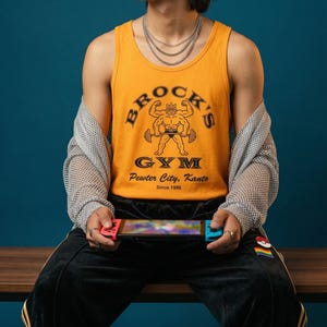 Brock's Gym Tank Top — Parody Pokemon Gym Shirt — Machamp Gold's Gym — Funny Pokemon 30th Anniversary Gift image 2