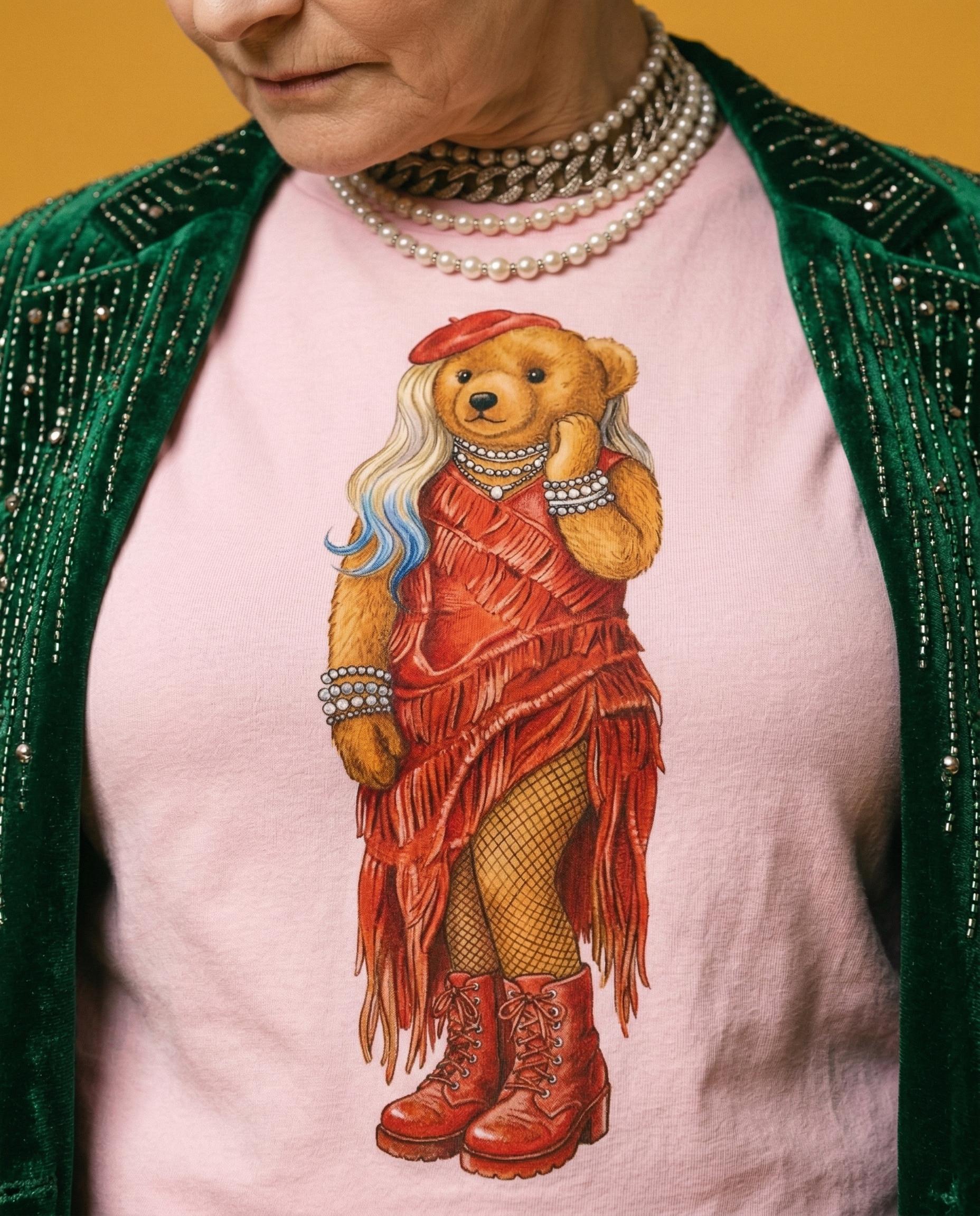 Lady Gaga Meat Dress Bear T-Shirt - VMA Parody Graphic Tee Pop Art Polo Bear Unisex Gay Gift - Mayhem Ball Tour Merch