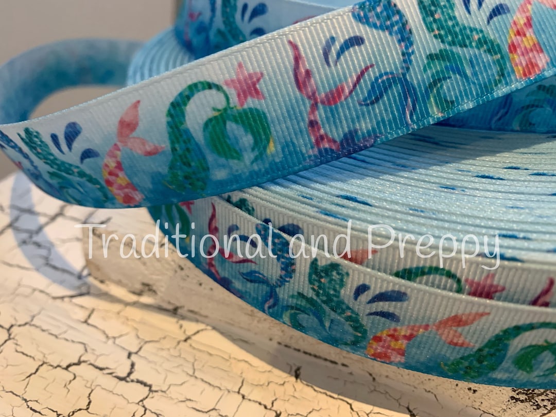 3 Yards 7/8 Nautical Ocean Mermaid Grosgrain Ribbon - Etsy