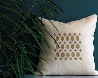 Geometric Pillow - Abstract Berlin Pillow Case - Cafe Moskau - 100% Linen