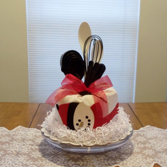 Red Black White Snowman Kitchen Towel Cake Gift Holiday Housewarmings Hostess Bridal Shower New Home And Just Because