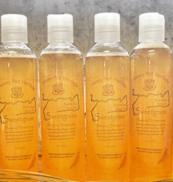 Sweetgrass scented shampoo, handmade liquid soap