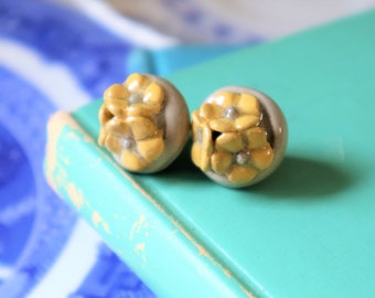 yellow flower earring