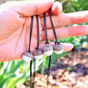 Acorn pendant/Pottery acorn pendant/ceramic acorn pendant/water oak acorn pendant/cute acorn/wood land pendant/white