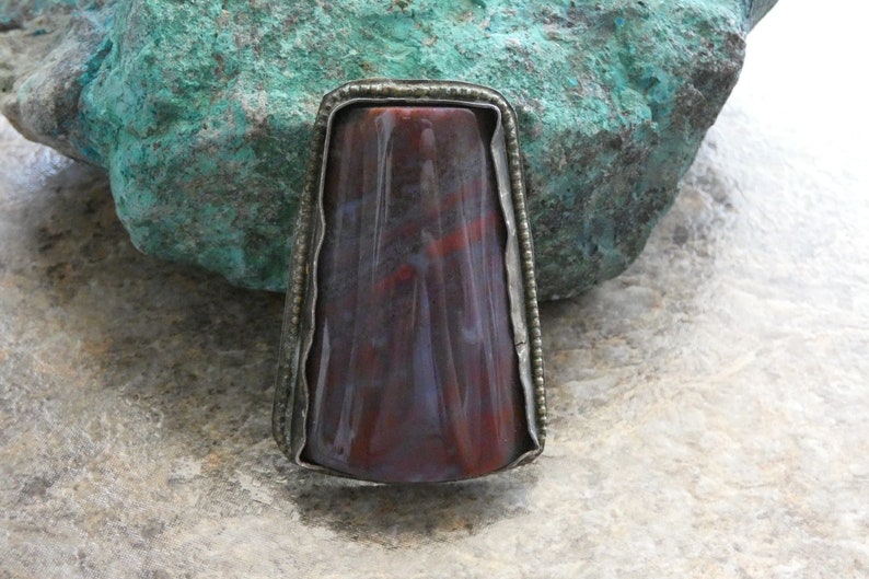 ? Large Southwestern Vintage magnificent Jasper silver Pendant