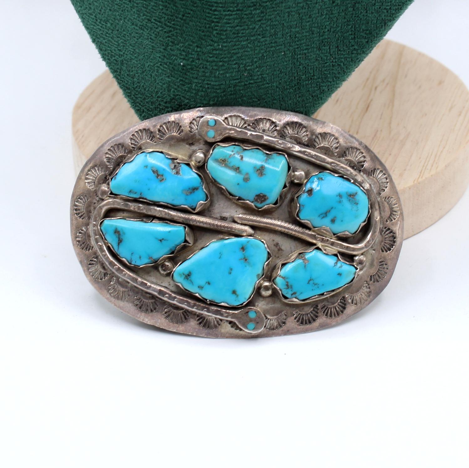 Vintage large Zuni sterling Silver and Turquoise Snake Belt Buckle. Effie Calavaza Zuni Sterling Silver Turquoise Red Coral  main image 4