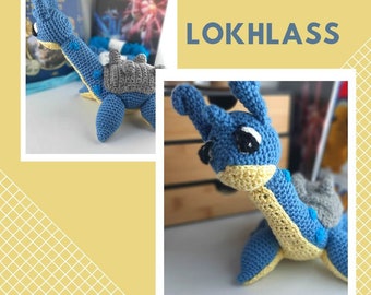 Lokhlass , personnage de Pokémon - Amigurumi